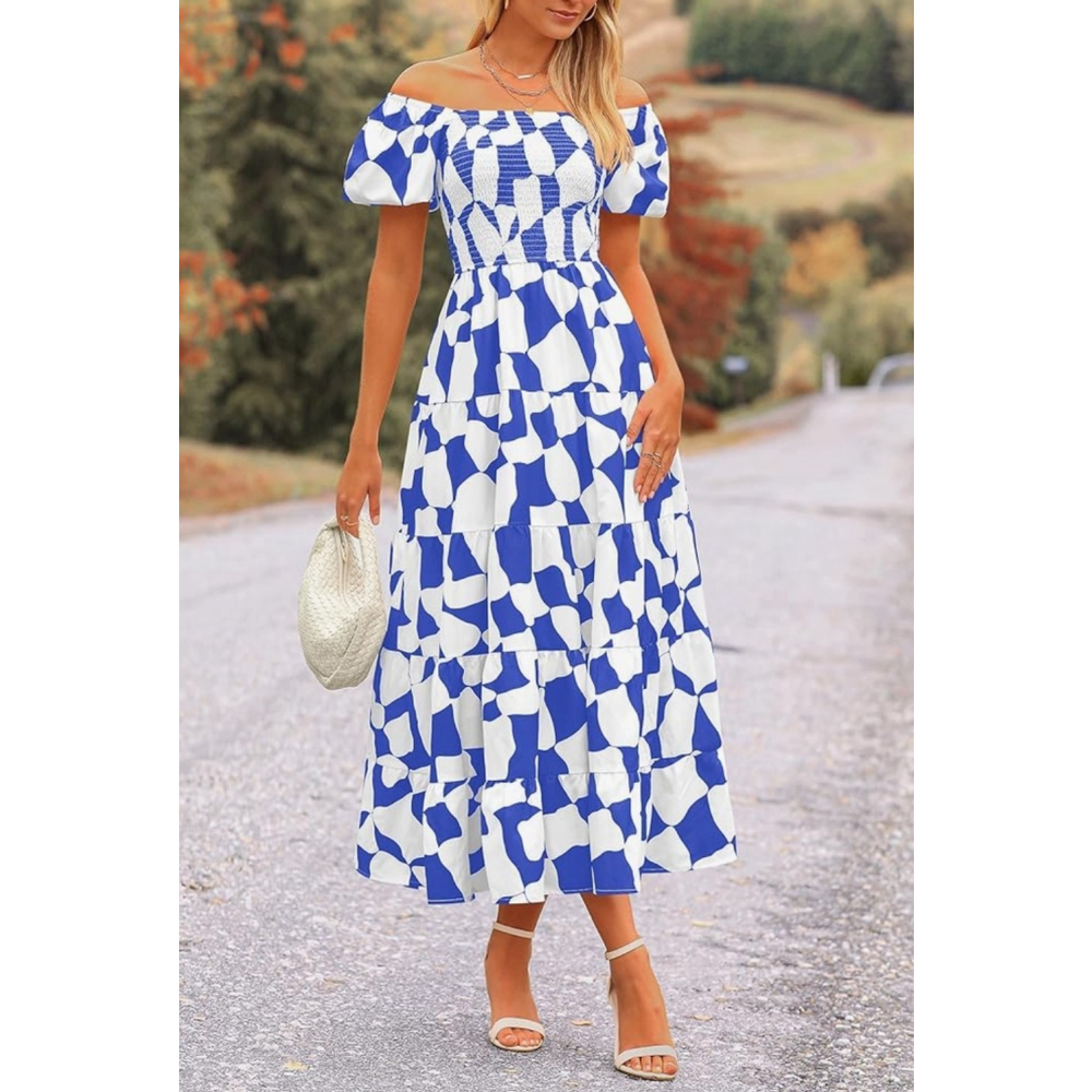 Pretty Garden Women's Maxi Dress Blue And White Size Medium NWT - Picture 1 of 2